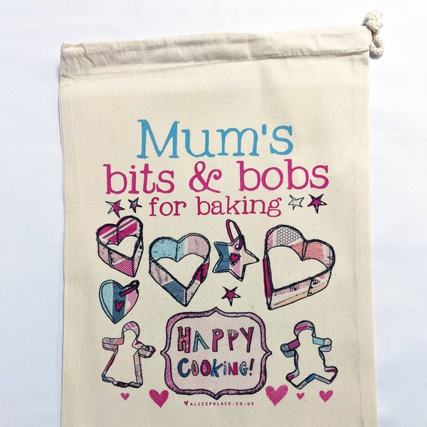 Baking Gifts, Personalised Baking bag, baking Storage, Organizer for baking accessories, utensil tidy, Mothers day, cookie cutter bag,