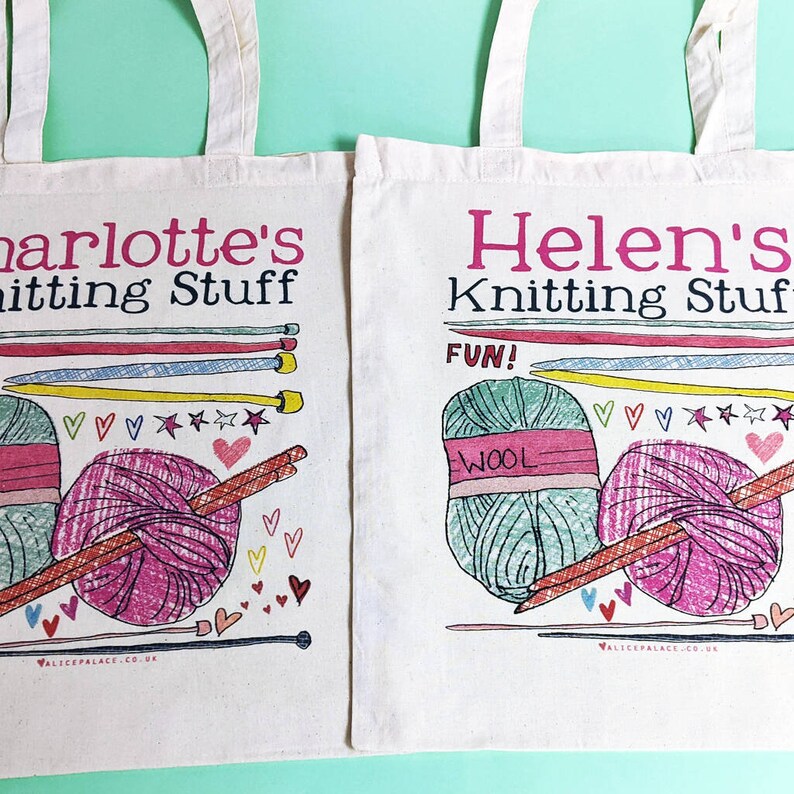 Personalised Knitting Bag, Knitting Gift, Knitters, Mother's day, Knitter, Yarn Bag, Mom Gift, Knitting Project Bag, Knit, knitting bag image 10