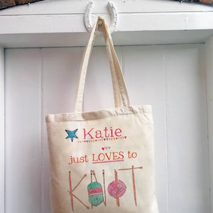 Personalised Knitting Bag, Knitting Gift, Knitters, Mother's day, Knitter, Yarn Bag, Mom Gift, Knitting Project Bag, Knit, knitting bag image 4