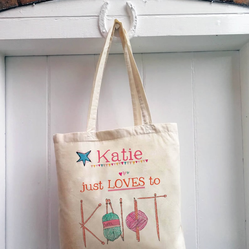 Personalised Knitting Bag, Knitting Gift, Knitters, Mother's day, Knitter, Yarn Bag, Mom Gift, Knitting Project Bag, Knit, knitting bag image 4
