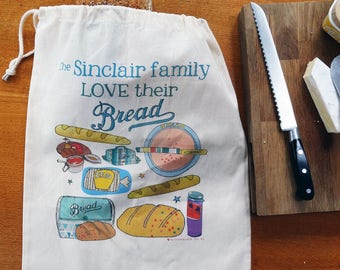 Bolsa de algodón personalizada para guardar pan: bolsa reutilizable para productos agrícolas