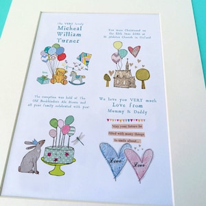 Personalized Christening Print: Baby Boy/Girl Gift, Alice Palace