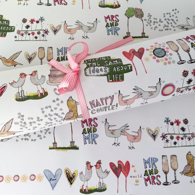 Wedding Wrapping Paper Wedding Gift Wrap Pack Recycled Etsy