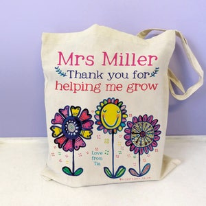 Personalised Thank You For Helping Me Grow Teacher Bag