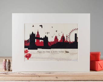 London Skyline Print - Personalised City of London Illustration - Hand Drawn Illustration - London Iconic Buildings