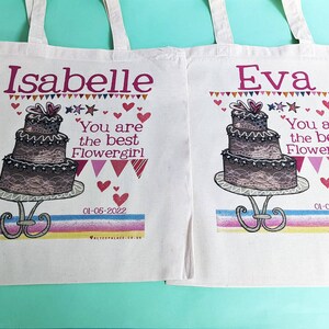 Personalised Bridesmaid Bag, flowers girls, maid of honour, wedding gift bag