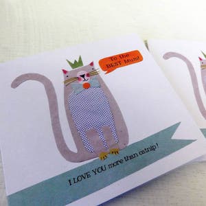 Del gato, Del perro, Tarjeta para perro, Tarjeta para el día de la madre, Regalo para bebé peludo, La mejor mamá gata, Tarjeta linda para mamá, Mascota, Regalo para ella, Loca por los gatos