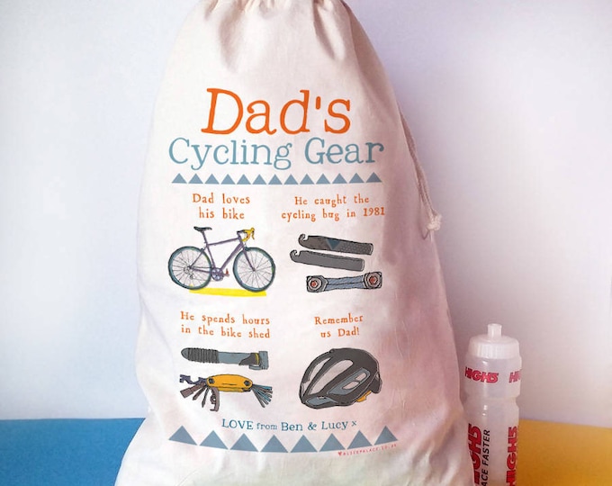 Gepersonaliseerde fietsopbergtas, mountainbikecadeau, fietskit, fiets, cadeau voor hem, vaderdag, papa, fietscadeaus, fietscadeau