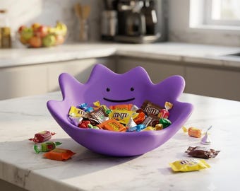 Ciotola per caramelle stampata in 3D – Viola, organizer da scrivania, portagioie, plastica PLA