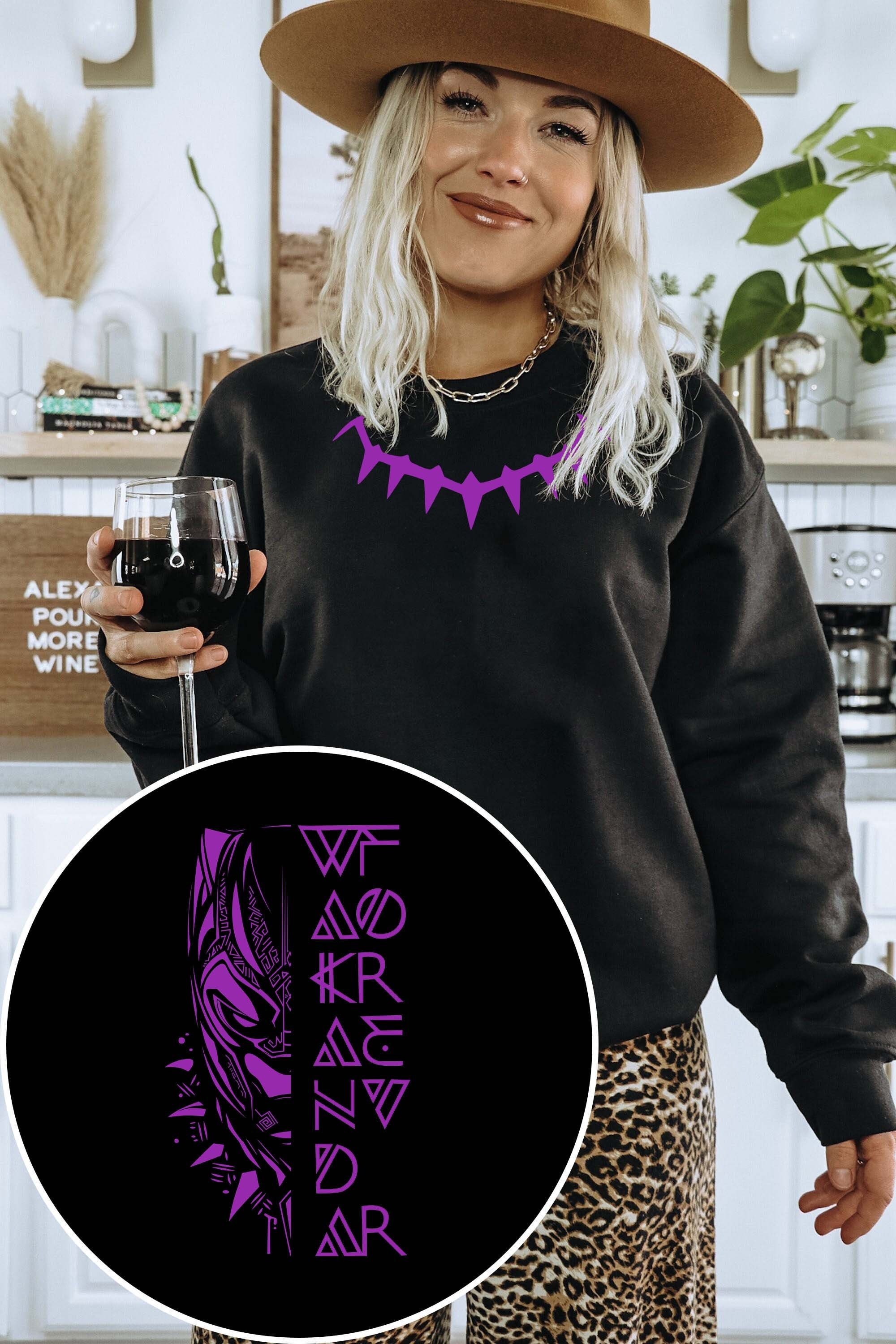 Discover Wakanda Forever Sweatshirt, Black Pan.ther 2 Sides