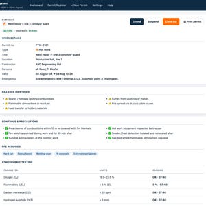 Permit to Work System | Offline Web App, 16 Permit Types, Approvals, Gas Tests & Expiry Tracker | ISO 45001 OSHA Aligned | Fully Editable image 5