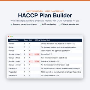 Plantilla de plan HACCP / Plantilla de seguridad alimentaria, hoja de registro de temperatura, matriz de alérgenos del Reino Unido / Plantilla para Excel y Google Sheets imagen 4