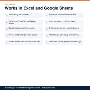 Plantilla de plan HACCP / Plantilla de seguridad alimentaria, hoja de registro de temperatura, matriz de alérgenos del Reino Unido / Plantilla para Excel y Google Sheets imagen 8