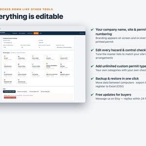 Permit to Work System | Offline Web App, 16 Permit Types, Approvals, Gas Tests & Expiry Tracker | ISO 45001 OSHA Aligned | Fully Editable image 6