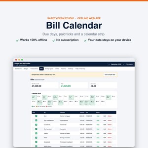 Budget App | Offline Monthly Budget Planner and Bill Tracker for UK Households | Works in Any Browser, No Subscription image 5