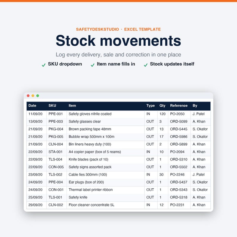 Inventory Spreadsheet | Stock Tracker with Reorder List and Stock Take Sheet | Small Business Inventory | Excel & Google Sheets Template image 4