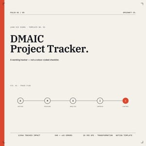 Lean Six Sigma DMAIC project tracker Notion template