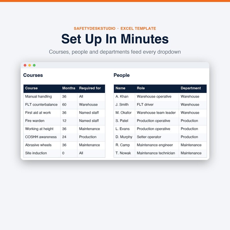 Training Matrix Excel Template | Employee Training Tracker, Staff Training Log, Skills Matrix | Excel and Google Sheets Template image 6