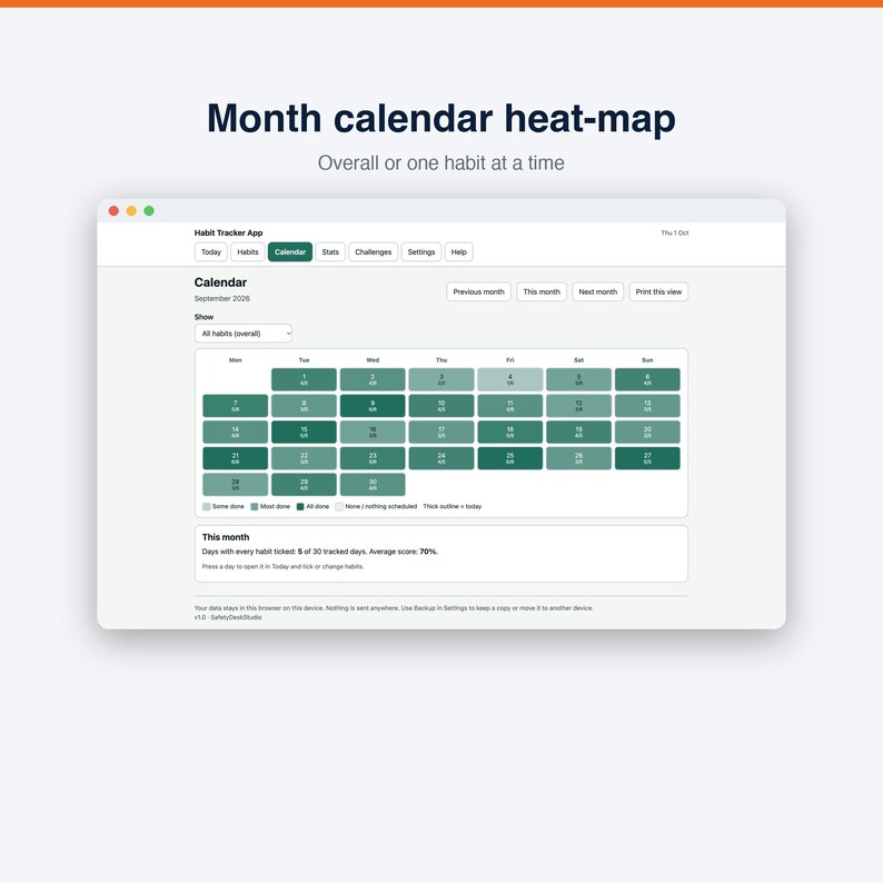 Habit Tracker App | Offline Habit and Streak Tracker for Daily Routines | Works in Any Browser, No Subscription image 3