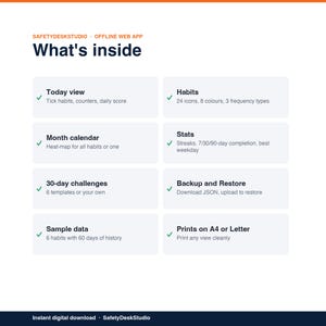 Habit Tracker App | Offline Habit and Streak Tracker for Daily Routines | Works in Any Browser, No Subscription image 2