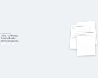 Home Maintenance Checklist Bundle, Seasonal & Monthly Tasks