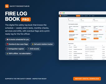 Registro antincendio / Applicazione web per la registrazione digitale della sicurezza antincendio / Programmazione test allarmi, registro estintori, esercitazioni, tracciamento difetti / Impianti nel Regno Unito