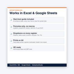 Szablon dziennika budowy | Dziennik budowy, Dzienny raport z budowy, Dziennik budowy, Dziennik wykonawcy | Szablon programu Excel i Arkuszy Google zdjęcie 8