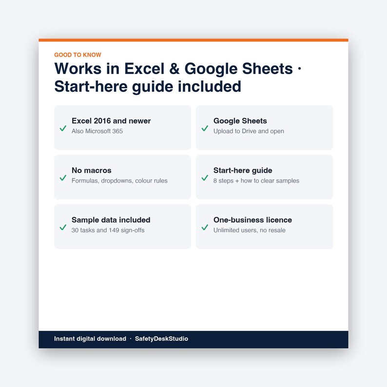 Sjabloon voor schoonmaakschema | Schoonmaakchecklist, schoonmaakrooster voor kantoor en keuken, aftekenlijst | Sjabloon voor Excel en Google Sheets afbeelding 8
