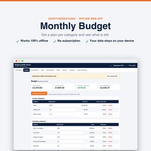 Budget App | Offline Monthly Budget Planner and Bill Tracker for UK Households | Works in Any Browser, No Subscription image 3