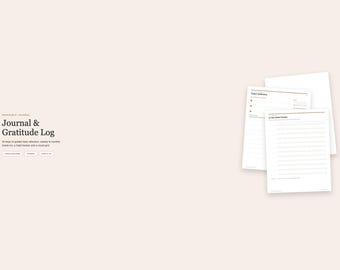 Journal & Gratitude Log Templates, Printable Daily Reflection