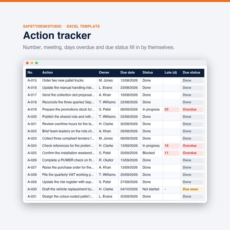 Meeting Minutes Template, Action Item Tracker and Decision Log | Meeting Notes Spreadsheet | Excel & Google Sheets Template image 4