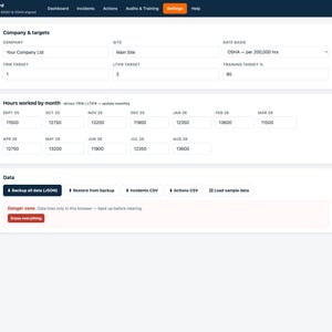 HSE Dashboard | Safety Performance Tracker Offline Web App | Incident Log, Auto TRIR & Injury Rates, Charts, Monthly Report | ISO 45001 image 10