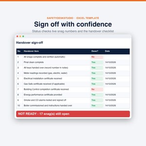 Modello per la lista dei difetti / Strumento di monitoraggio dei difetti di costruzione, lista di controllo finale e checklist di consegna / Modello per Excel e Fogli Google immagine 7