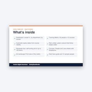 Training Matrix Excel Template | Employee Training Tracker, Staff Training Log, Skills Matrix | Excel and Google Sheets Template image 2