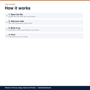 Budget App | Offline Monthly Budget Planner and Bill Tracker for UK Households | Works in Any Browser, No Subscription image 8