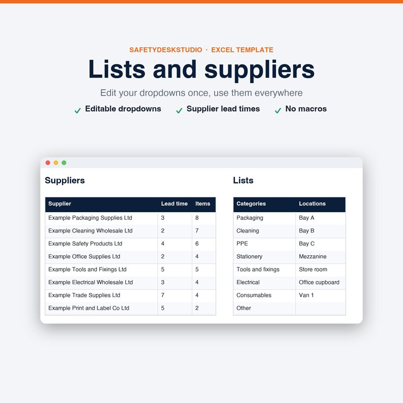 Inventory Spreadsheet | Stock Tracker with Reorder List and Stock Take Sheet | Small Business Inventory | Excel & Google Sheets Template image 6