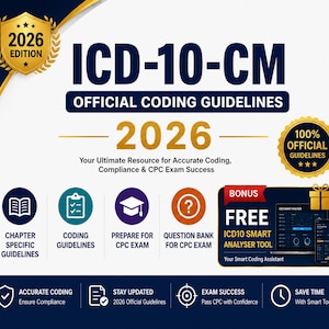 Oficjalne wytyczne dotyczące kodowania ICD-10-CM 2026 | Przewodnik do egzaminu CPC (wersja cyfrowa do pobrania)