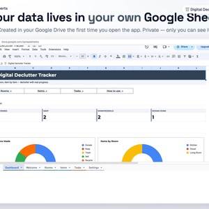 Digital Declutter Tracker — Google Sheets web app, image 3