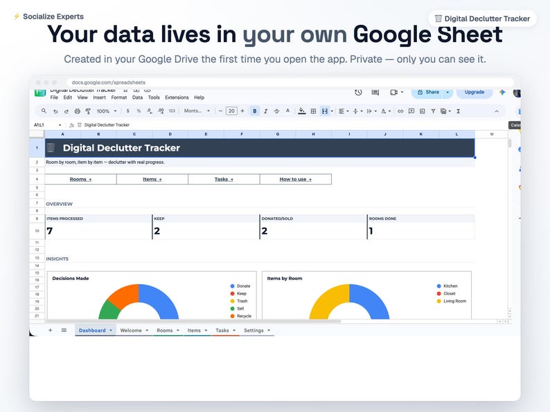 Digital Declutter Tracker — Google Sheets web app, image 3
