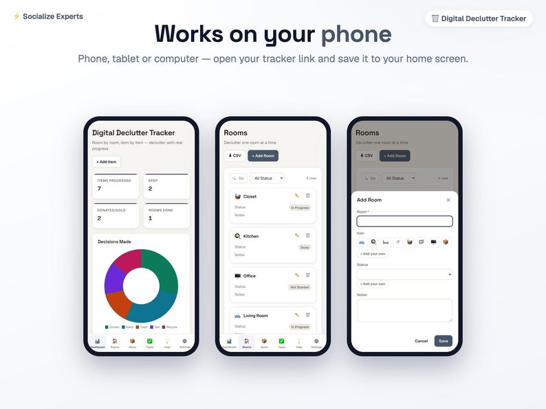 Digital Declutter Tracker — Google Sheets web app, image 4