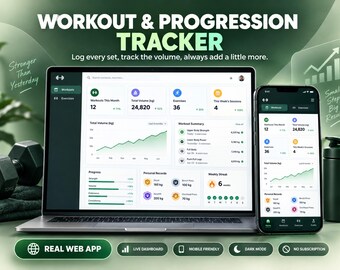 Aplicación web de Google Sheets para el seguimiento de entrenamientos y progreso / Panel de control del gimnasio para el entrenamiento de fuerza