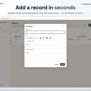 Digital Declutter Tracker — Google Sheets web app, image 6