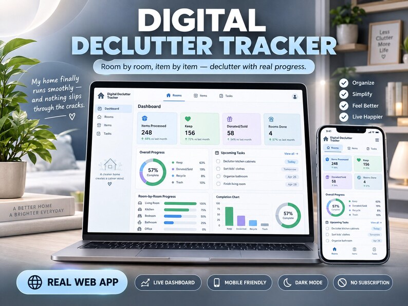 Digital Declutter Tracker — Google Sheets web app, image 1
