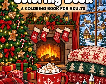 Libro para colorear navideño acogedor para adultos: Escenas navideñas sencillas y llamativas.
