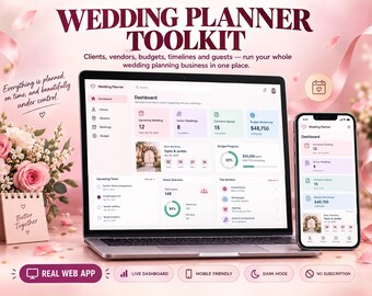 Toolkit voor weddingplanners - Google Sheets webapp | Dashboard voor uw weddingplanningbedrijf