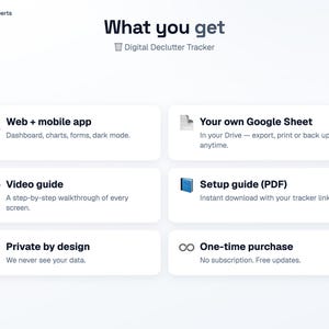 Digital Declutter Tracker — Google Sheets web app, image 8