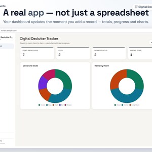 Digital Declutter Tracker — Google Sheets web app, image 2