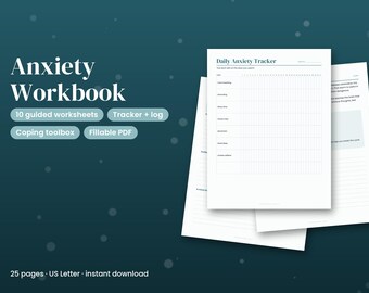 Werkboek voor angstbeheersing (printbaar), invulbare CBT-werkbladen (pdf), zorgendagboek, copingvaardigheden, aardingstechnieken, werkboek voor geestelijke gezondheid