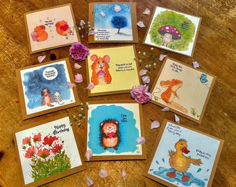 Handmade Inspirational/Positive Watercolour Cards