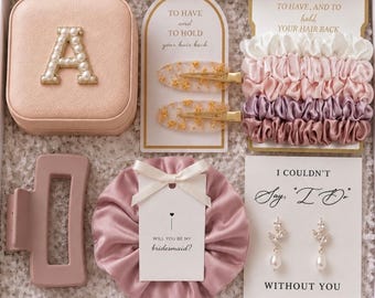 Personalized Bridesmaid Proposal box, Maid of Honor Gift, Bridesmaid Proposal Gift, Custom Travel Jewelry Case, Bridal Shower keepsake